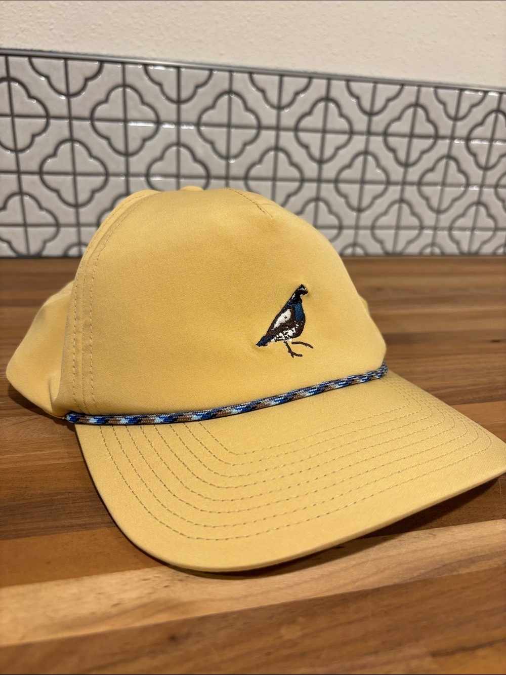 Poncho Outdoors quail butter yellow Rope-Trim Cap